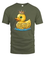 Royal Crown Duck Cute Graphic t-shirt Premium Soft Feel - military green t-shirt on white background