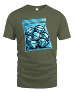 Diamond Ice Bag Graphic Cool Minimal Style t-shirt Soft - military green t-shirt on white background
