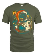 Retro Space Gorilla Laser Gun Graphic t-shirt Premium - military green t-shirt on white background