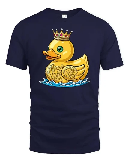 Royal Crown Duck Cute Graphic t-shirt Premium Soft Feel - navy t-shirt on white background