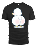 Funny Cute Duck Butt Cartoon Humor Graphic Animal Tshirt - black t-shirt on white background