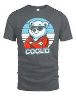 Cool Bear Sunglasses Retro Style Funny Animal Graphic Tshirt - gray t-shirt on white background