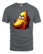 Funny Angry Banana Cartoon Humor Graphic Cool T-Shirt - gray t-shirt on white background