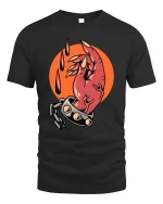 Dark Gothic Hand T-Shirt Edgy Horror Aesthetic Graphic Style - black t-shirt on white background