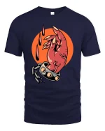 Dark Gothic Hand T-Shirt Edgy Horror Aesthetic Graphic Style - navy t-shirt on white background