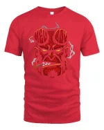 Hellboy Demon Skull Smoking Cigar Dark Graphic T Shirt - red t-shirt on white background