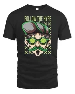 Follow The Hype Cool Dude Glasses Tshirt Streetwear Graphic - black t-shirt on white background