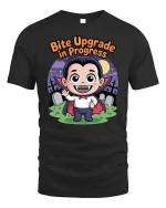 Funny Bite Upgrade in Progress Vampire Tshirt Tee - black t-shirt on white background