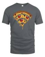 Funny Pizza Wifi Symbol Tshirt Melting Cheese Graphic Tee - gray t-shirt on white background