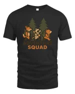 Adventure Squad Forest Animals Hiking Graphic Tshirt Fun - black t-shirt on white background