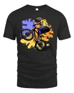 BMX Rider Stunt Urban Street Freestyle Bike Graphic Tshirt - black t-shirt on white background