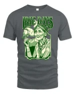 Irie Days Vintage Style Relaxed Vibes Retro Graphic Tshirt - gray t-shirt on white background