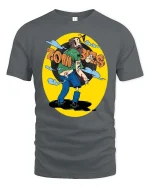 Zombies Retro Cartoon Horror Humor Street Art Graphic Tshirt - gray t-shirt on white background