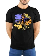 BMX Rider Stunt Urban Street Freestyle Bike Graphic Tshirt - model wearing black tee with hands behind back