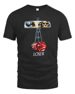 Vintage Rearview Mirror Dice Skull Graphic Tshirt Retro - black t-shirt on white background