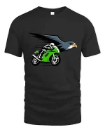 Flying Eagle Sport Bike Speed Racing Graphic Tshirt Cool - black t-shirt on white background