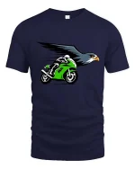 Flying Eagle Sport Bike Speed Racing Graphic Tshirt Cool - navy t-shirt on white background