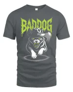 Bad Dog Mafia Cat Gangster Graphic Funny Tshirt Style - gray t-shirt on white background