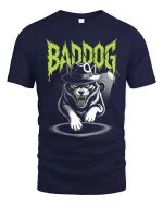 Bad Dog Mafia Cat Gangster Graphic Funny Tshirt Style - navy t-shirt on white background